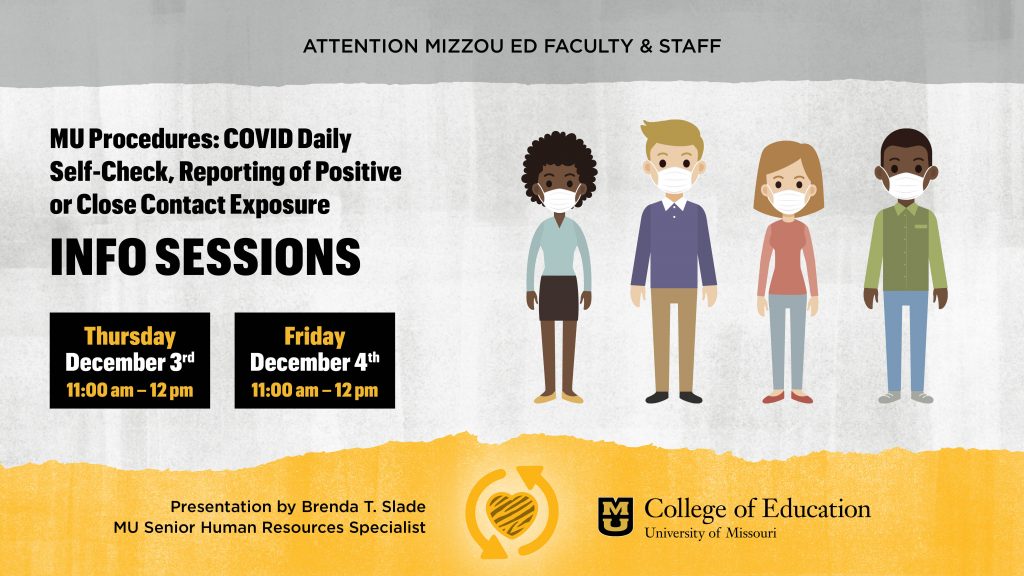 MU Covid info sessions Thursday Dec 3 and Friday Dec 4